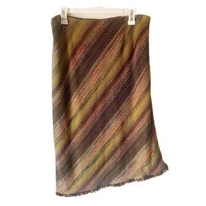 Vintage Skirt Women's 14 Tweed Southwestern Asymmetrical Midi Boho Eclectic